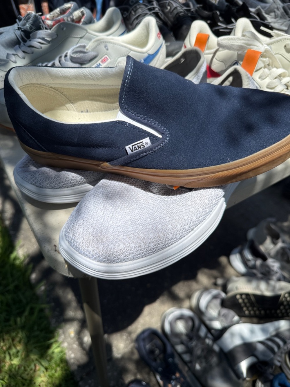Vans Navy Canvas Slip-On with Gum Rubber Sole - Men's